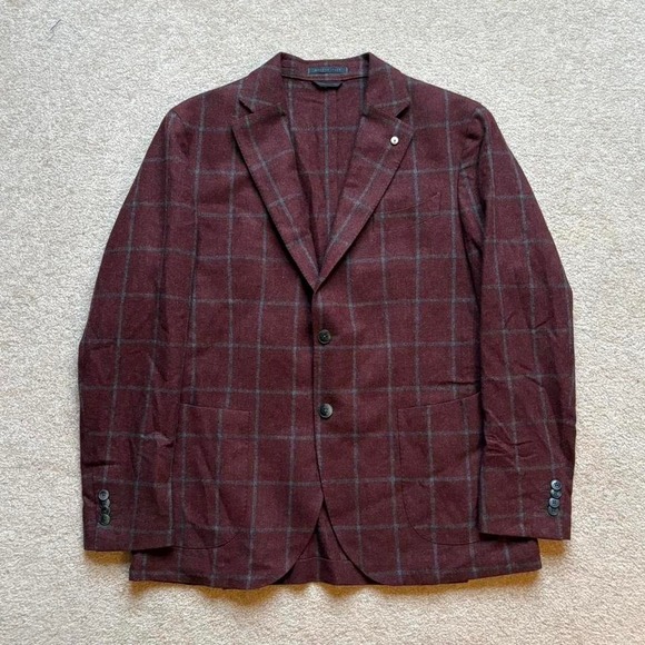 LBM 1911 Tailored Limited‎ Edition Windowpane Plaid Cashmere Wool Blazer - Picture 1 of 8